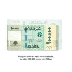 Lebanon 100,000 Pounds, 2023, Reduced Size, B549a, UNC - Robert's World Money - World Banknotes