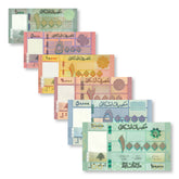 Lebanon Full Set: 1,000–100,000 Pounds, 2016–2021, UNC