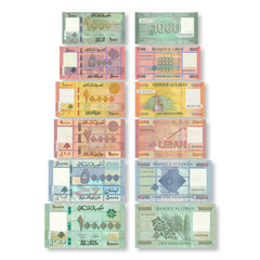 Lebanon Full Set: 1,000–100,000 Pounds, 2016–2021, UNC