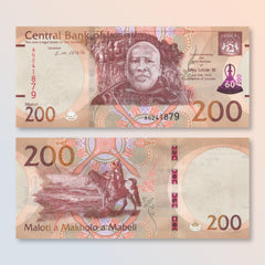 Lesotho 200 Maloti, 2023 Commemorative, B232a, UNC