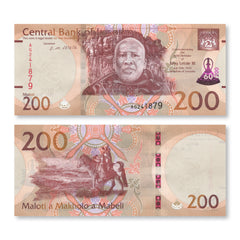 Lesotho 200 Maloti, 2023 Commemorative, B232a, UNC