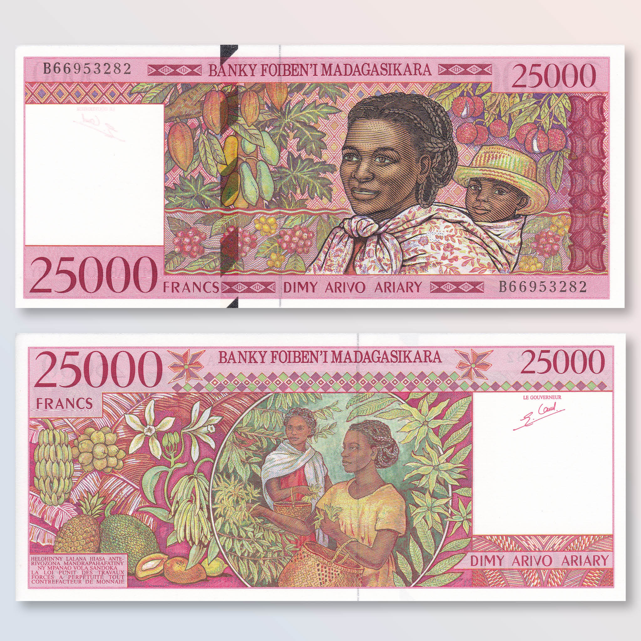Madagascar 25000 Francs, 1998, B316a, P82, UNC - Robert's World Money - World Banknotes