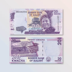 Malawi 20 Kwacha, 2017, B157d, P63d, UNC - Robert's World Money - World Banknotes