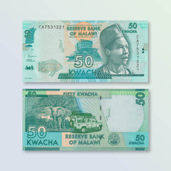 Malawi 50 Kwacha, 2020, B158g, P64, UNC - Robert's World Money - World Banknotes