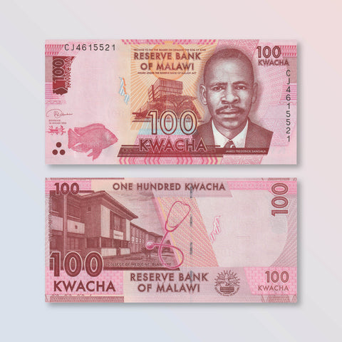Malawi 100 Kwacha, 2020, B159e, P65, UNC - Robert's World Money - World Banknotes