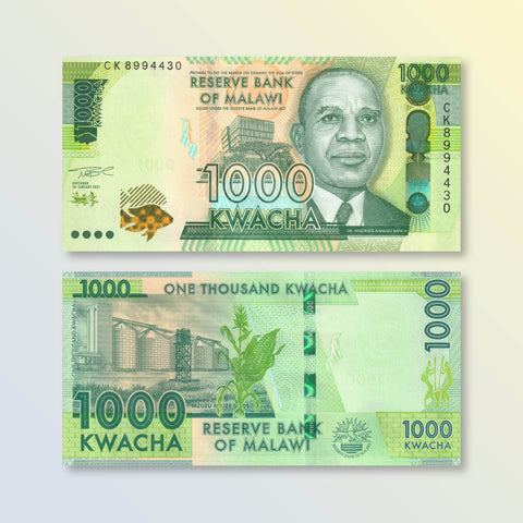Malawi 1000 Kwacha, 2021, B162e, P67, UNC - Robert's World Money - World Banknotes