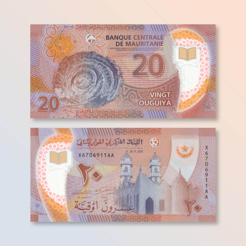 Mauritania 20 Ouguiya, 2020, B125.5a, UNC - Robert's World Money - World Banknotes