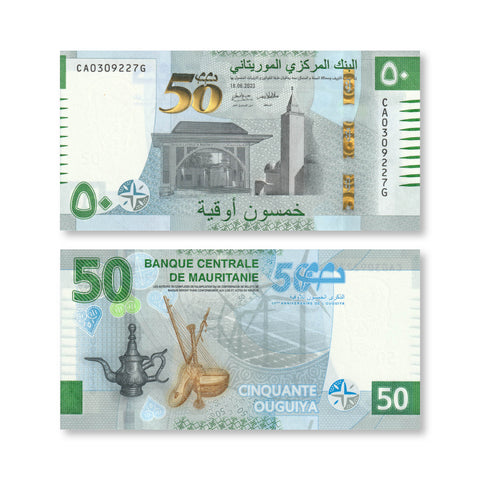 Mauritania 50 Ouguiya, 2023, B131c, UNC - Robert's World Money - World Banknotes