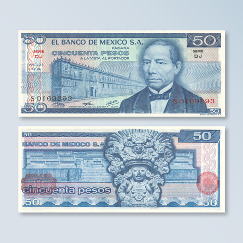 Mexico 50 Pesos, 1976, B645b, P65b, UNC - Robert's World Money - World Banknotes