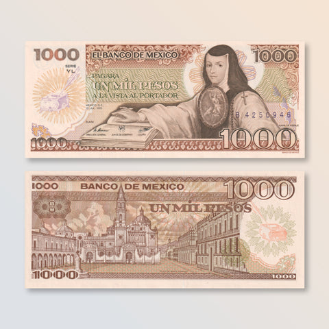 Mexico 1000 Pesos, 1985, B658a, P85a, UNC - Robert's World Money - World Banknotes