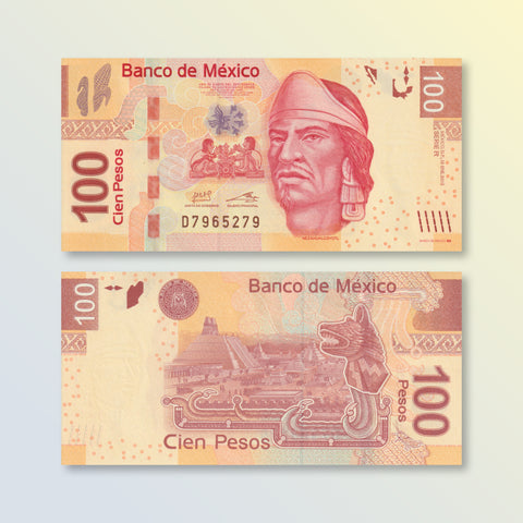 Mexico 100 Pesos, 2012, B706f, P124r, UNC - Robert's World Money - World Banknotes