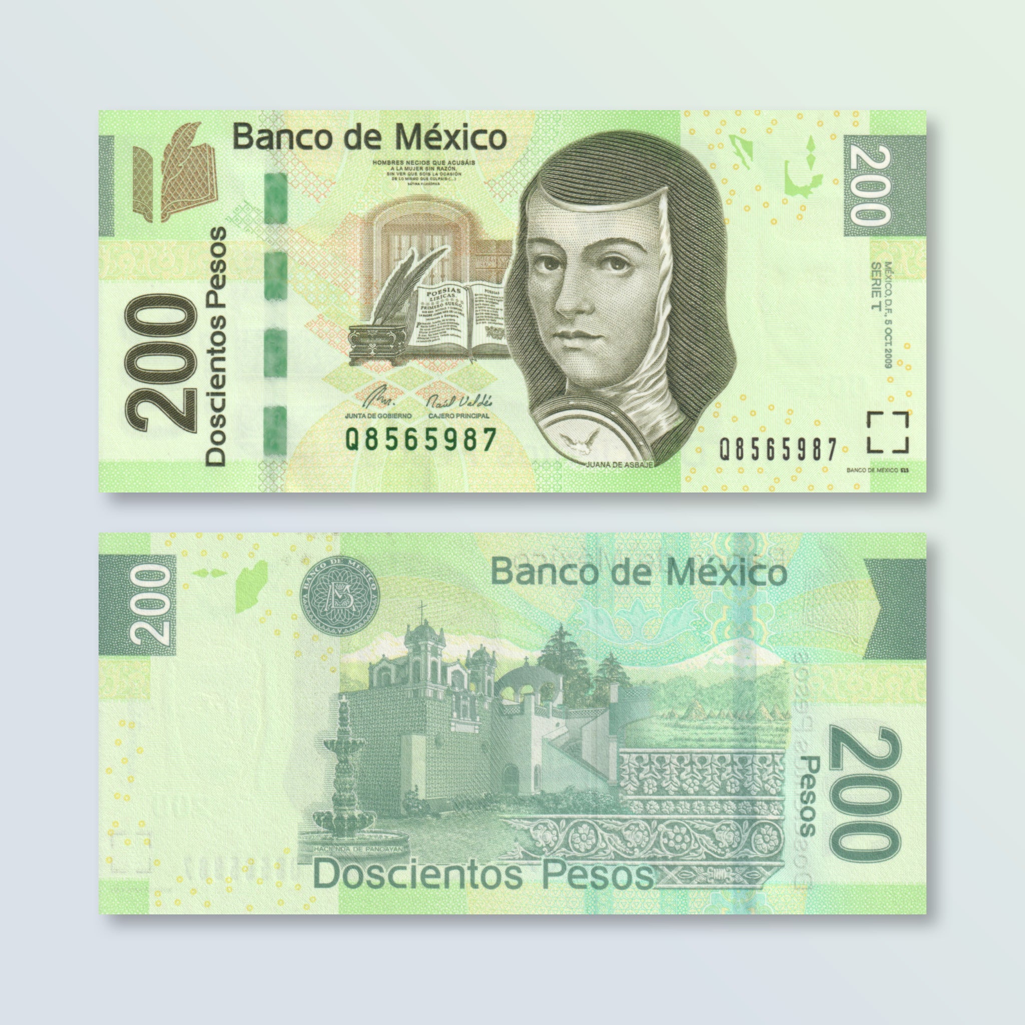 Mexico 200 Pesos, 2009, B707f, P125t, UNC - Robert's World Money - World Banknotes