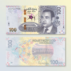 Morocco 100 Dirhams, 2025, 35th AFCON Football Tournament, B524a, UNC