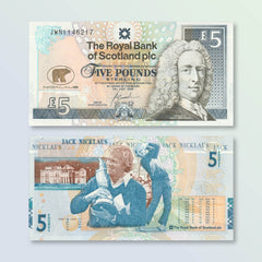 Scotland 5 Pounds, 2005, B502a, P365, UNC - Robert's World Money - World Banknotes