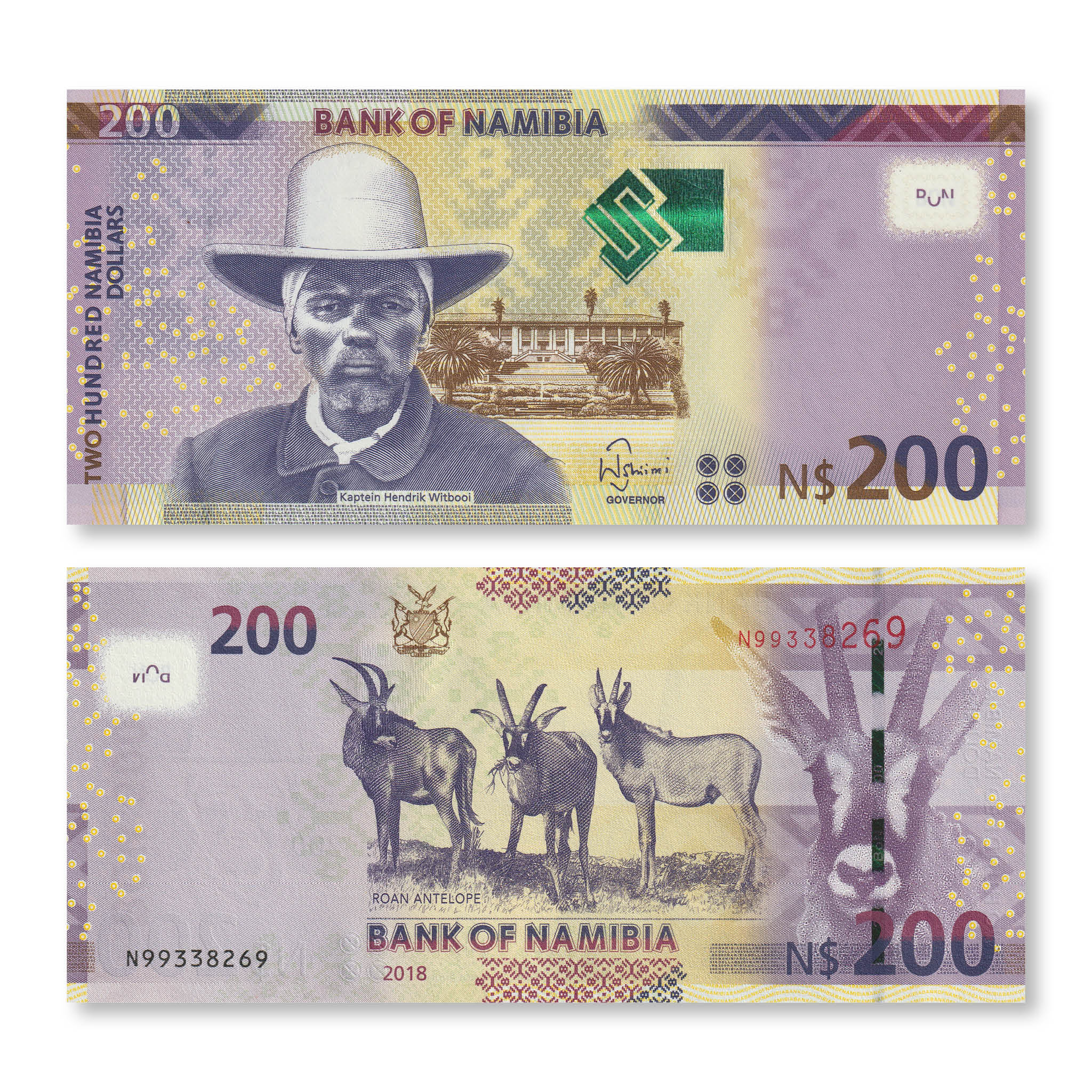 Namibia 200 Dollars, 2018, B213c, P15, UNC - Robert's World Money - World Banknotes