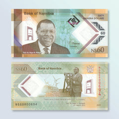 Namibia 60 Dollars, 2025, Geingob Commemorative, B219a, UNC