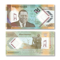 Namibia 60 Dollars, 2025, Geingob Commemorative, B219a, UNC