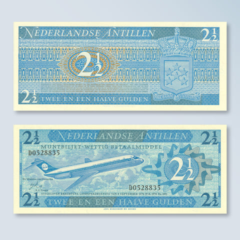 Netherlands Antilles 2.5 Gulden, 1970, B103a, P21a, UNC - Robert's World Money - World Banknotes