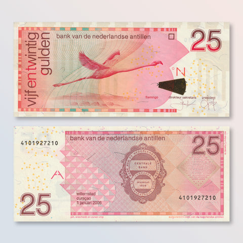 Netherlands Antilles 25 Gulden, 2006, B226d, P29d, UNC - Robert's World Money - World Banknotes