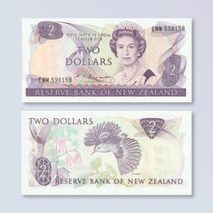 New Zealand 2 Dollars, 1985, B117b, P170b, UNC