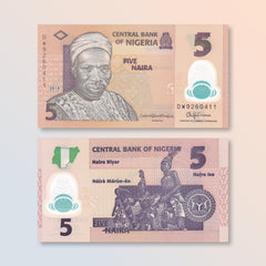 Nigeria 5 Naira, 2018, B234j, P38, UNC