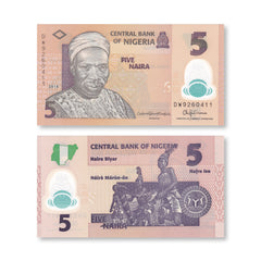 Nigeria 5 Naira, 2018, B234j, P38, UNC