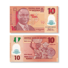 Nigeria 10 Naira, 2016, B235k, P39g, UNC
