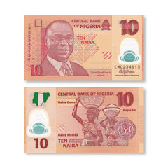Nigeria 10 Naira, 2017, B235l, P39h, UNC