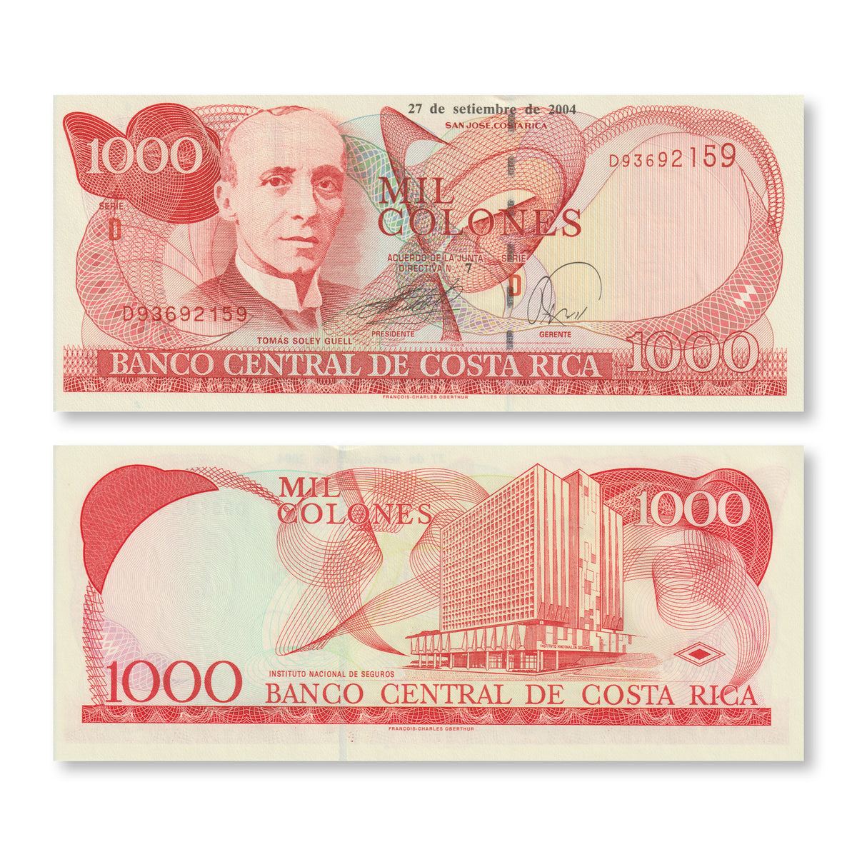 Costa Rica 1000 Colones, 2004, B546e, P264e, UNC - Robert's World Money - World Banknotes