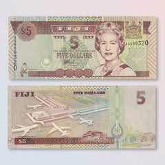 Fiji 5 Dollars, 2002, B516a, P105b, UNC - Robert's World Money - World Banknotes
