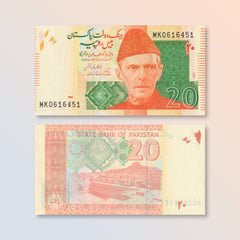 Pakistan 20 Rupees, 2022, B233u, P55, UNC