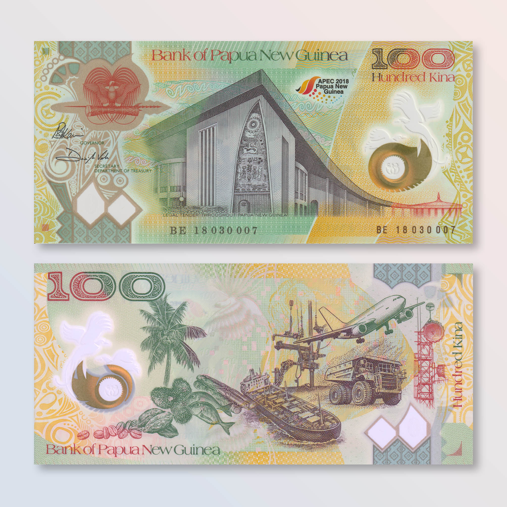 Papua New Guinea 100 Kina, 2018 Commemorative, B160a, UNC - Robert's World Money - World Banknotes