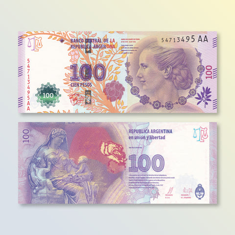 Argentina 100 Pesos, 2016, B413a, P358c, UNC - Robert's World Money - World Banknotes