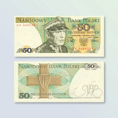 Poland 50 Zlotych, 1988, B834e, P142c, UNC
