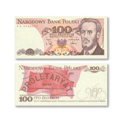 Poland 100 Zlotych, 1988, B835f, P143e, UNC