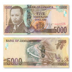 Jamaica 5000 Dollars, 2010, B242b, P87b, UNC - Robert's World Money - World Banknotes