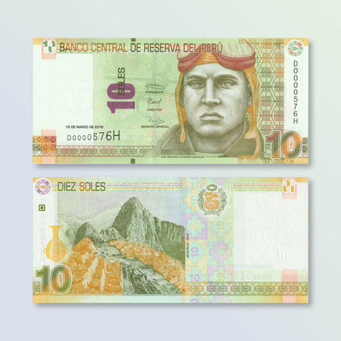 Peru 10 Soles, 2016 (2017), B532a, P192, UNC - Robert's World Money - World Banknotes