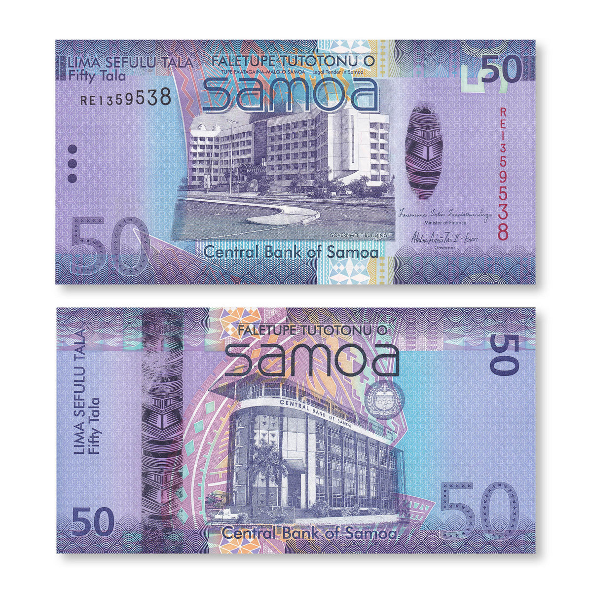 Samoa 50 Tālā, 2012, B117a, P41b, UNC - Robert's World Money - World Banknotes