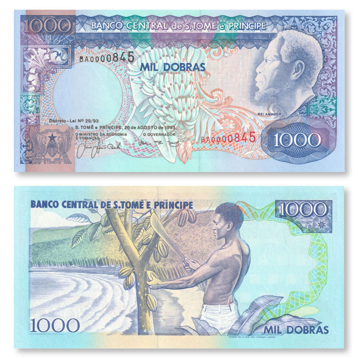 São Tomé & Príncipe 1000 Dobras, 1993, B302a, P64, UNC - Robert's World Money - World Banknotes