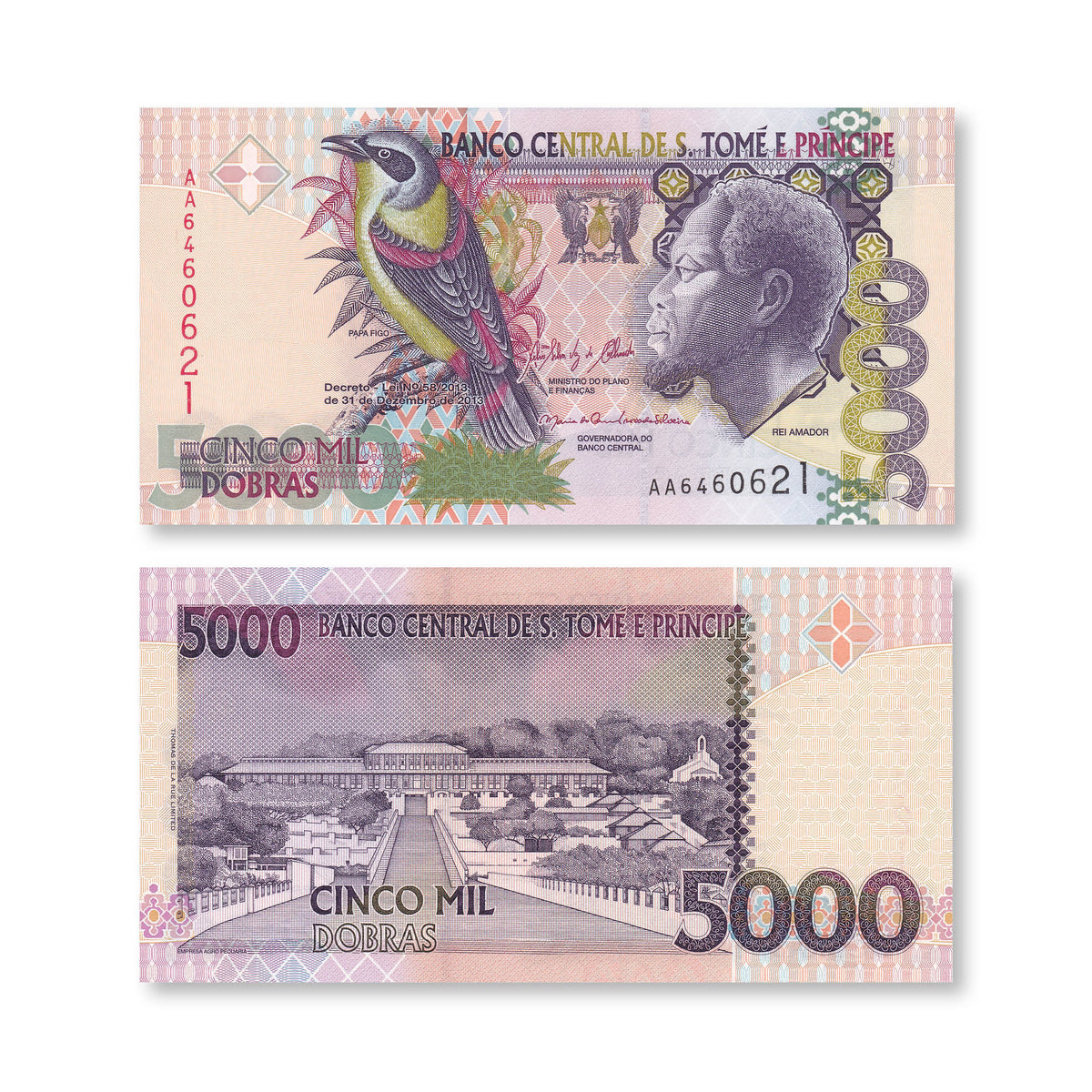 São Tomé & Príncipe 5000 Dobras, 2013, B303d, P65d, UNC - Robert's World Money - World Banknotes