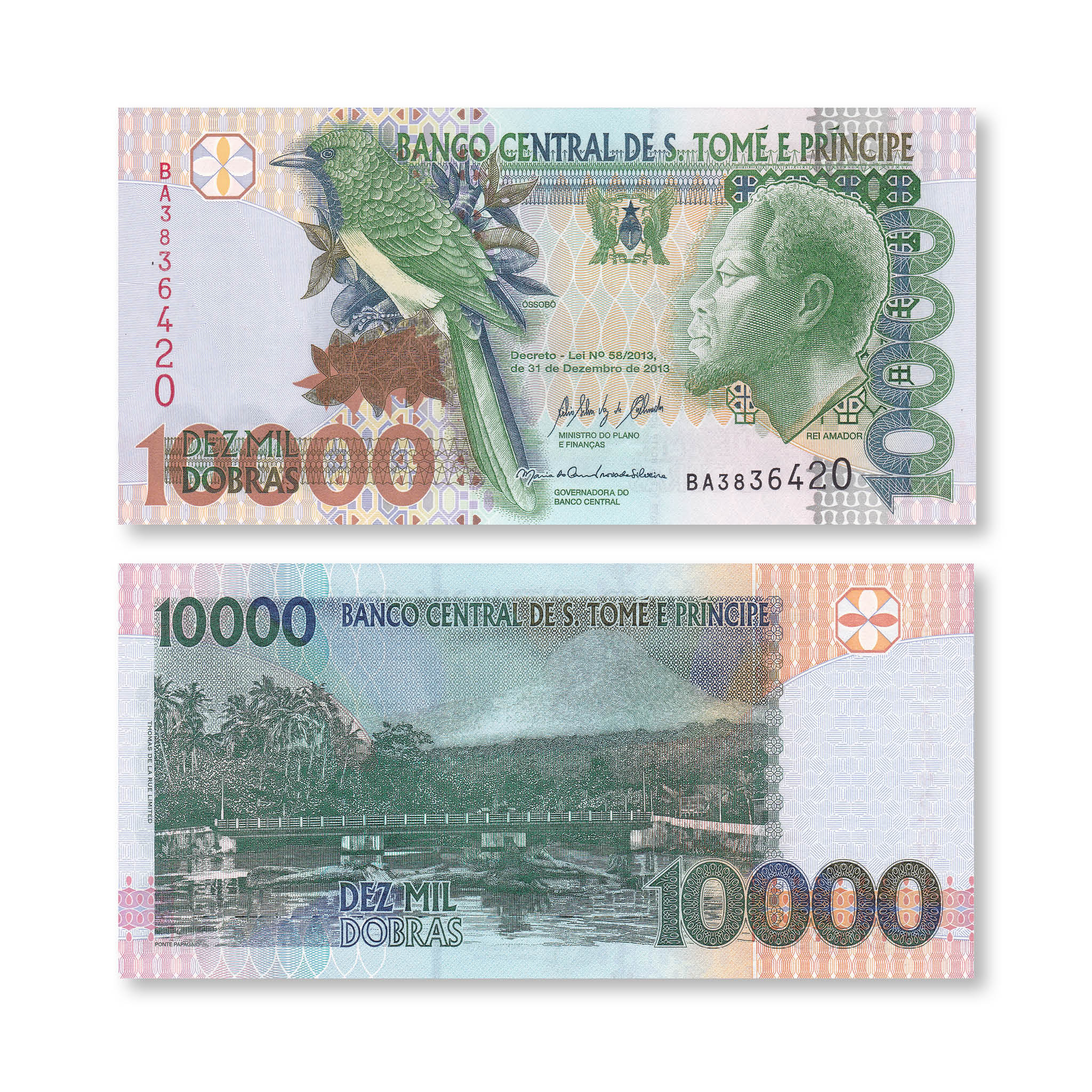 São Tomé & Príncipe 10000 Dobras, 2013, B304d, P66d, UNC - Robert's World Money - World Banknotes