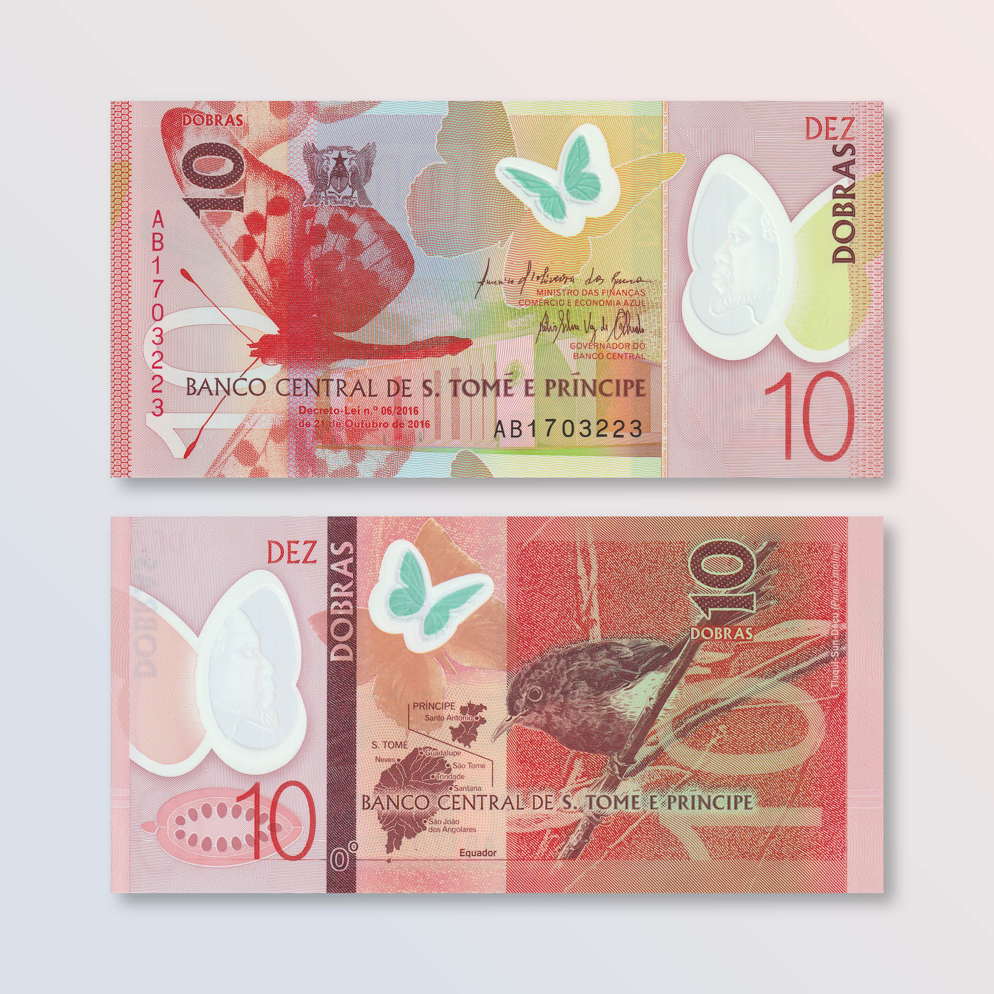 São Tomé & Príncipe 10 Dobras, 2016 (2018), B309a, P71, UNC - Robert's World Money - World Banknotes
