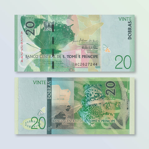 São Tomé & Príncipe 20 Dobras, 2016 (2018), B310a, P72, UNC - Robert's World Money - World Banknotes