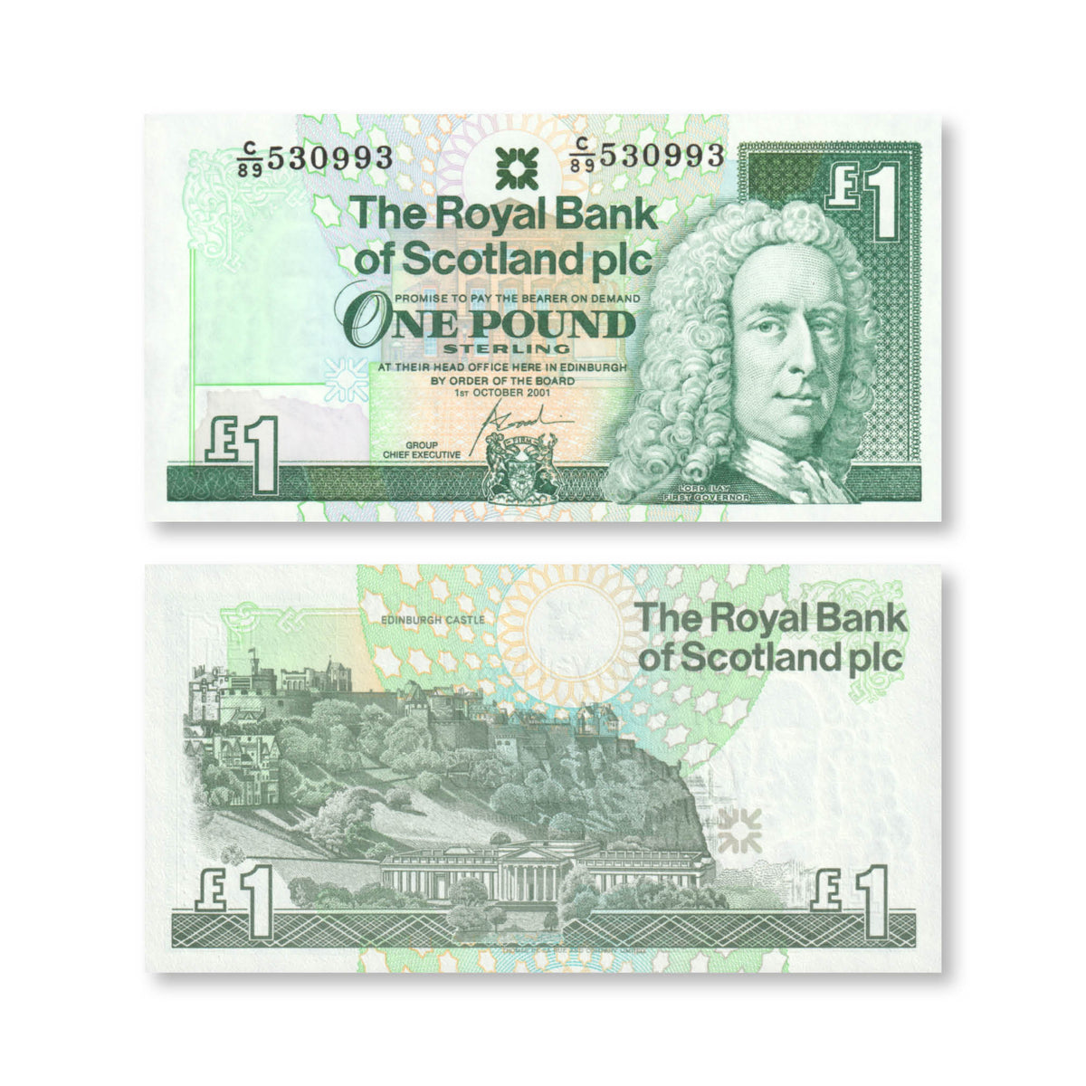 Scotland 1 Pound, 2001, B489l, P351e, UNC - Robert's World Money - World Banknotes