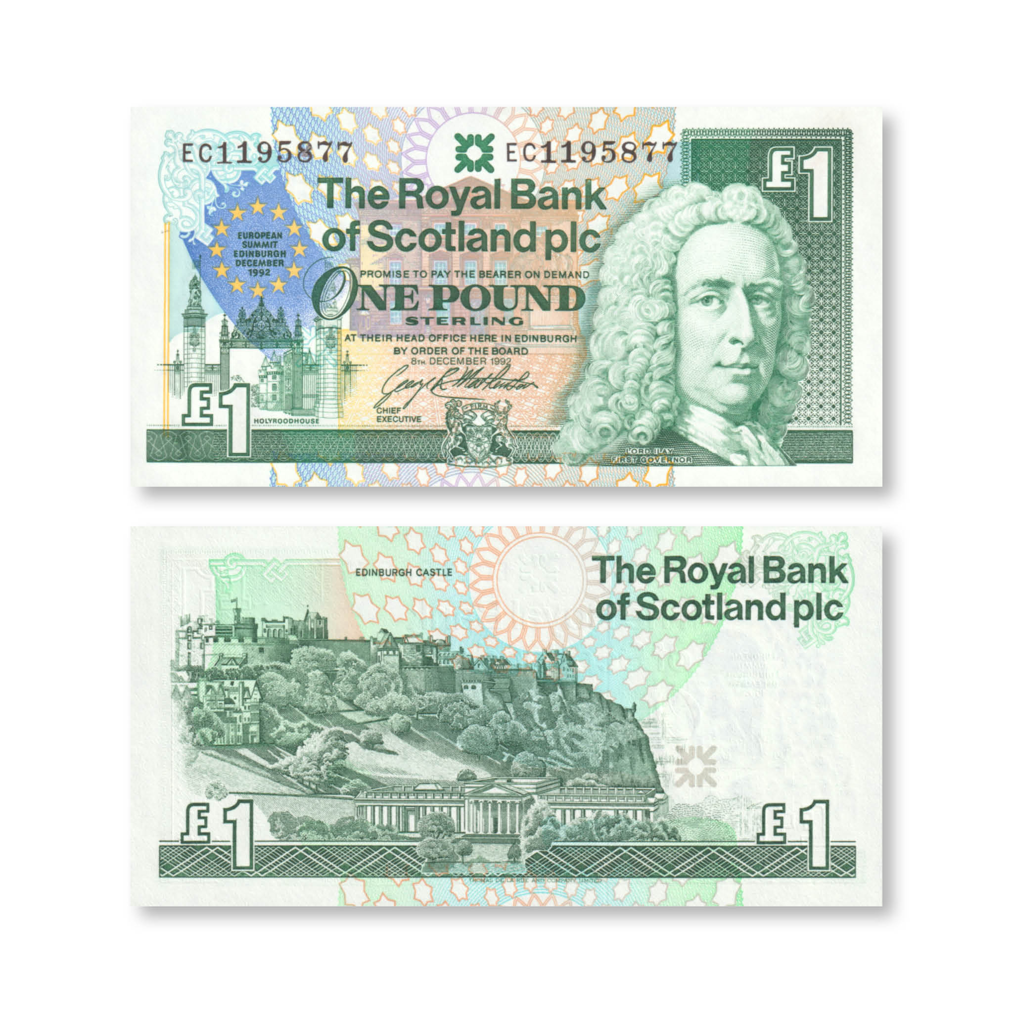 Scotland 1 Pound, 1992, Commemorative, B494a, P356a, UNC - Robert's World Money - World Banknotes