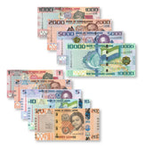 Sierra Leone Superset: 2021 & 2022 Old & New Denomination Leones, UNC - Robert's World Money - World Banknotes