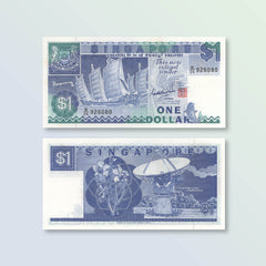 Singapore 1 Dollar, 1987, B119a, P18a, UNC