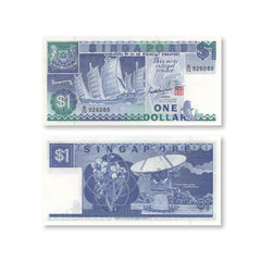 Singapore 1 Dollar, 1987, B119a, P18a, UNC