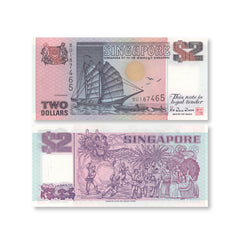 Singapore 2 Dollars, 1997, B129a, P34, UNC