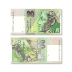 Slovakia 20 Koruna, 2006, B401g, P20g, UNC
